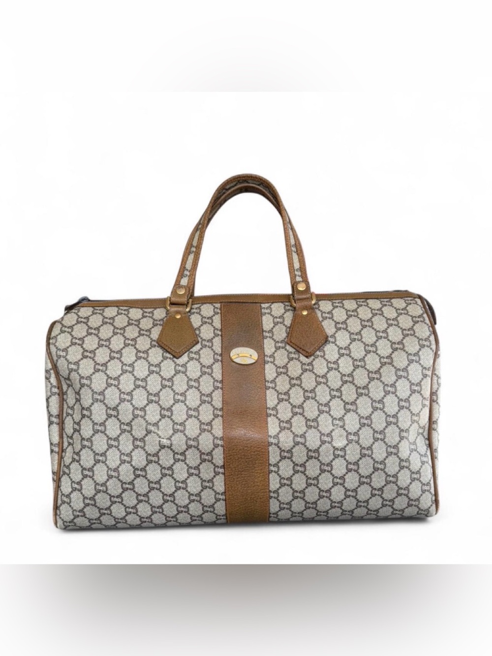 Gucci Plus Monogram Canvas Duffel Boston Bag with Leather Trim. Comes with COA - Picture 3 of 15